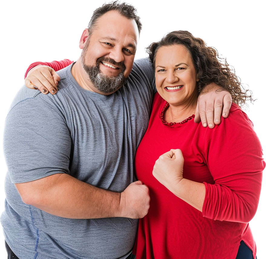 A couple starting the weight loss program